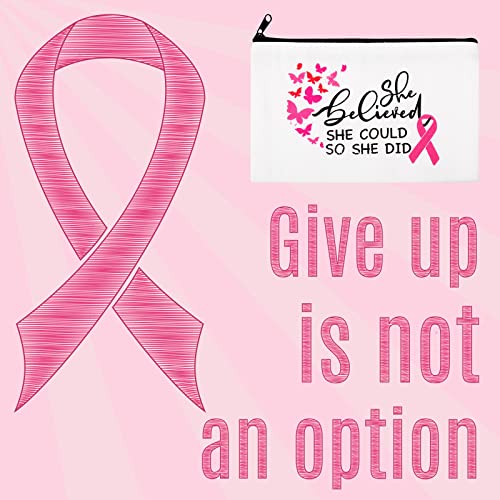 20 Pack Breast Cancer Awareness Makeup Bags for Women Pink Ribbon Zipper Canvas Pouches Breast Cancer Gifts Cancer Support Cosmetic Bags Survivor Gift for Charity Event Favors Supplies3