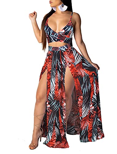 EOSIEDUR Women's Bohemian Floral Leaf Printed V Neck Crop Cami