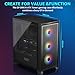 darkFlash ATX Mid-Tower Gaming PC Case, Pre-Installed 3x120mm Fix RGB Fans, with Removable Large Mesh Front Panel, USB3.0 Ready, Tempered Glass Side Panel Airflow Computer Case, Black(DRX70)