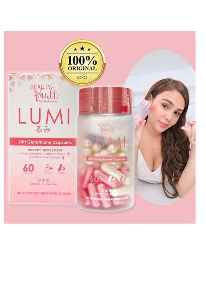 lumi glutathione made in which country Beauty Vault LUMI 24H Glutathione Capsules – Collagen & Sunblock Support –  Made in Japan – 60 Capsules: Buy Online at Best Price in UAE