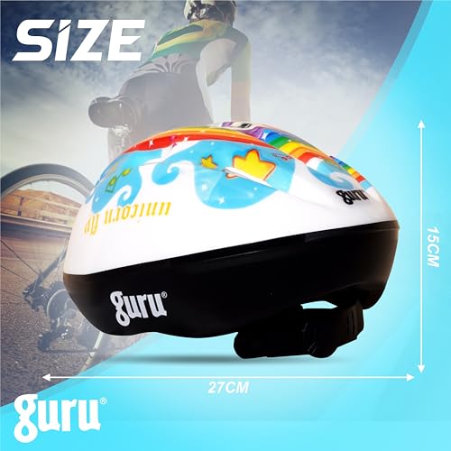 Image of GURU Cycling Helmet, Light Weight with Superior Ventilation, Helmet for Mountain, Road Bike & Skating Helmet with Premium White EPS Foam Lining, Ideal for Adults and Kids