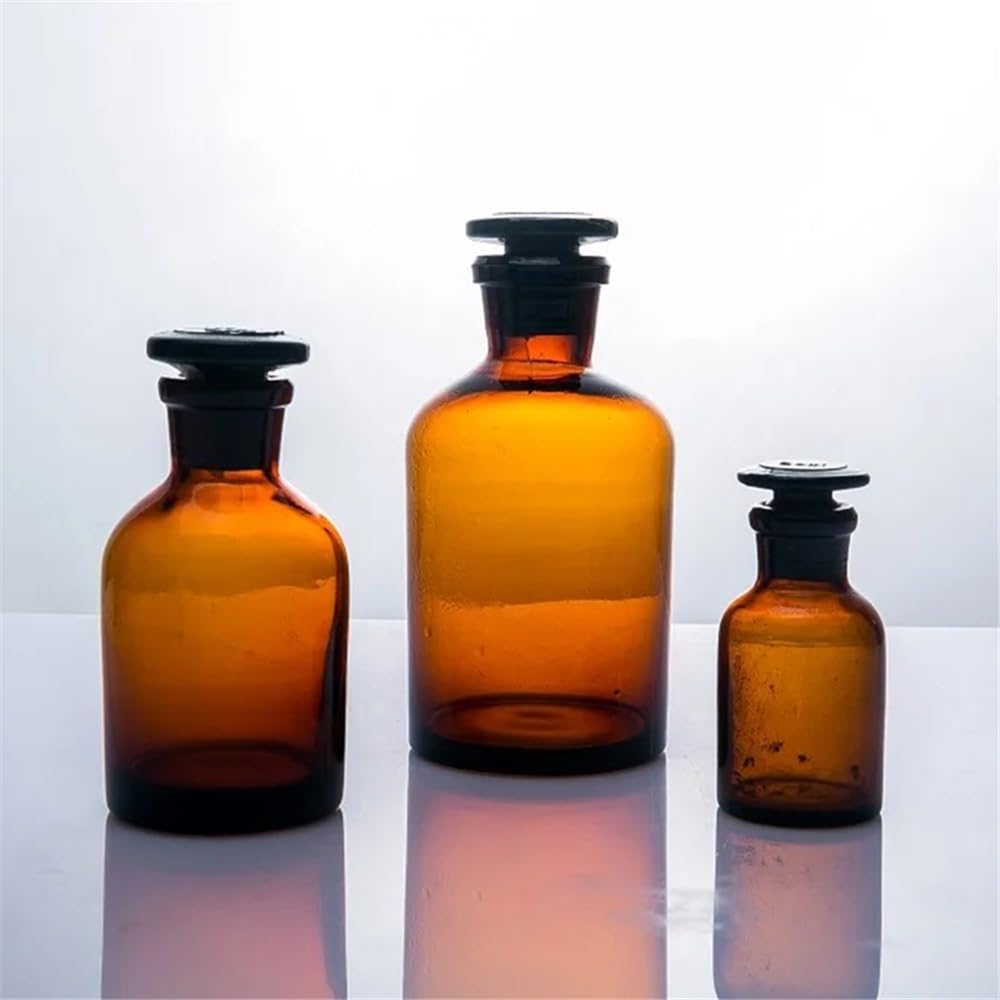 2500 ml Reagenzflasche mit schmaler Öffnung, 2,5 l, braunes Bernsteinglas mit eingeschliffenem Glasstopfen, Laborausrüstung