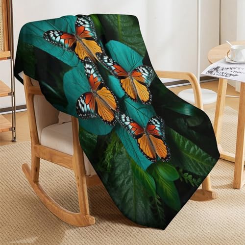 Manta supersuave mullida y cálida de microfibra con diseño decorativo de mariposa 8