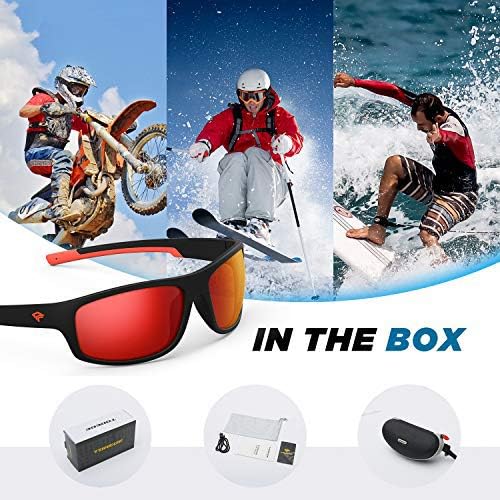 Miniatura 6 de TOREGE Gafas de sol polarizadas deportivas para hombres y mujeres marco duradero ciclismo correr conducir pesca senderismo gafas TR19