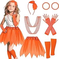 Boyiee 10 Pcs 80s Costume Accessories for Women Neon Tutu Leg Warmers Fishnet Gloves Fancy Dress for Women