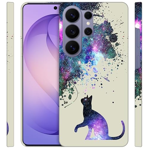 Coque Samsung S26 Ultra fine et antichoc avec motif chat galaxie