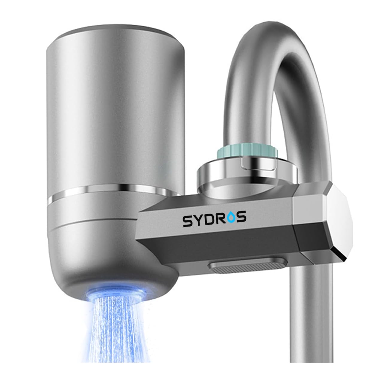 SYDROS VITAQUA - Filtro per rubinetto, a 5 livelli, con modulo di luce UV, riduce il cloro, i sedimenti e gli odori, universale, facile montaggio, ideale per cucina, bagno, viaggi