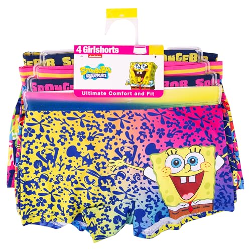 SpongeBob SquarePants Exclusive 4-Pack Girl Short Underwear in Sizes 4, 6, 8 and 102