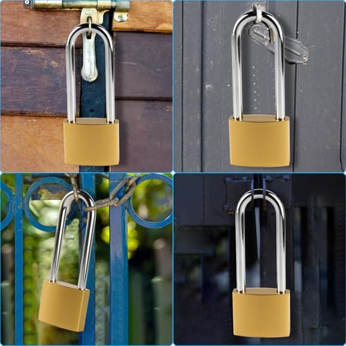 Long Keyed Padlock Waterproof Solid Brass Lock Keys (2, 6.4 inch*2 piece) by QBXMY7 - Used condition - Image 7