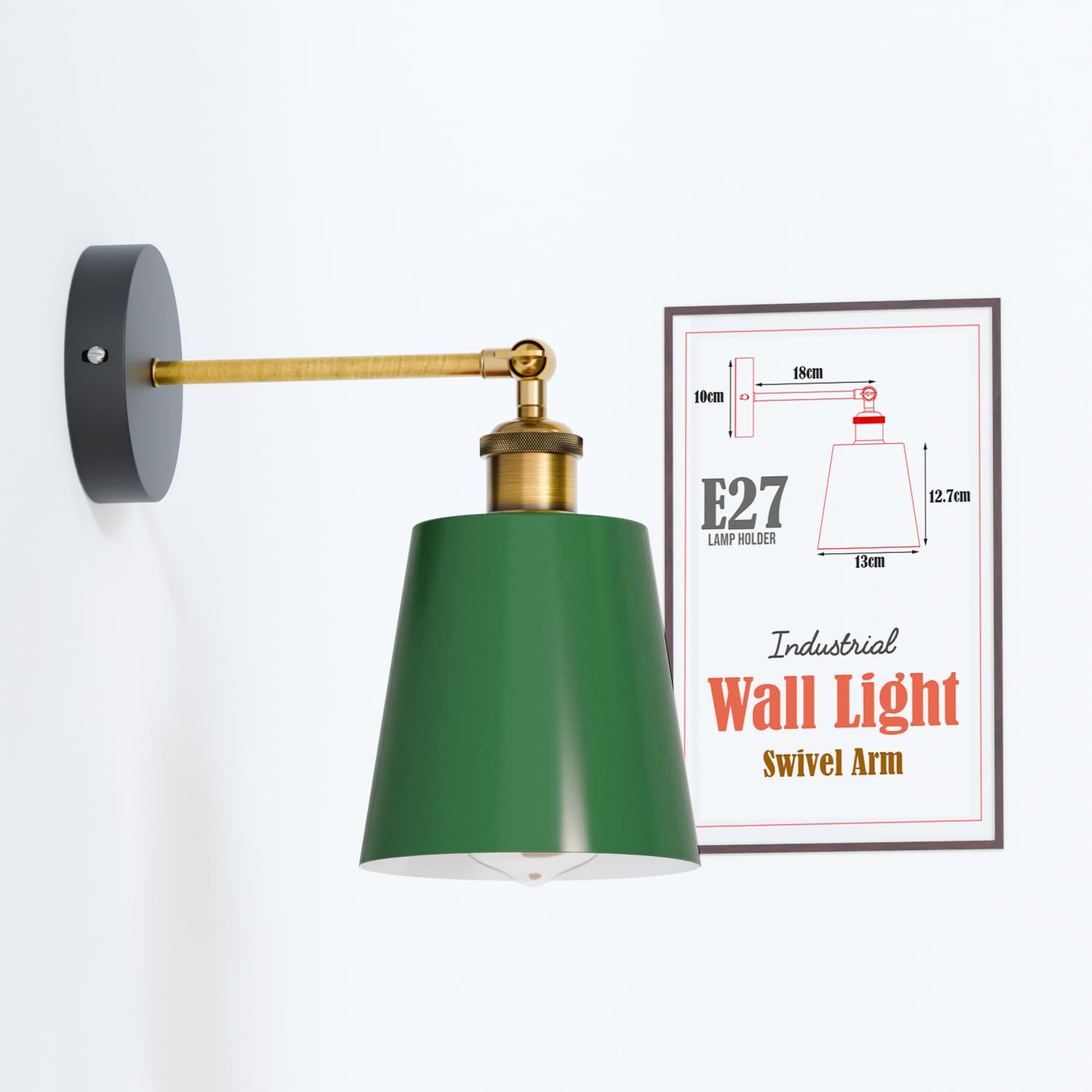 LEDSone Wall Sconce Wall Light, Industrial Vintage Metal wall Mounted wall lamp Fitting E27 wall Lighting Fixture for Living Room Kitchen Bedroom Restaurant Coffee Shop bar โ image 1