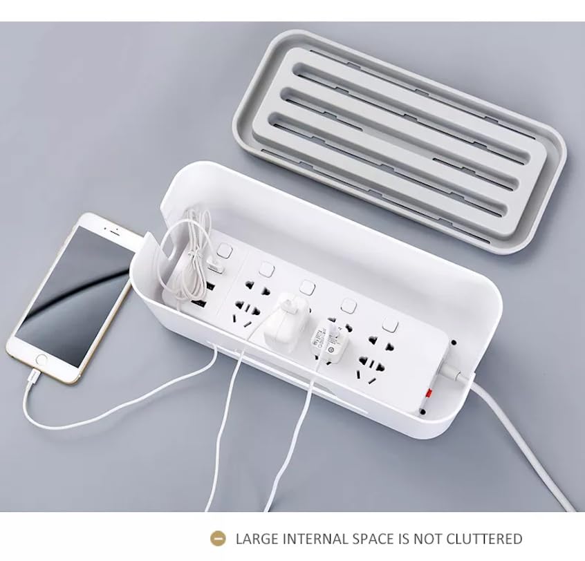 Image of Cable Management Box - 10 pcs, Cable Organizer for Desk, Wire Organizer for Table, Cable Box, Wire Box, Cable Management Box Organizer, Wire Bin for Home & Office
