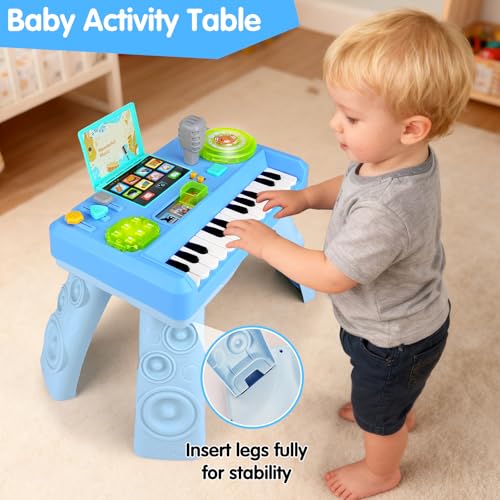 Baby DJ Table for Toddlers 1-3, Baby Musical Piano Toys 6-9-12-18 Months Toddler Activity Learning DJ Mixing Table with Music & Light Educational Toy for 1 Year Old Boy Girl First Birthday Infant Gift - Thumbnail 4