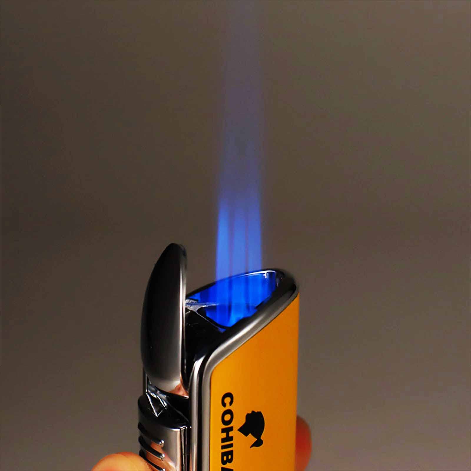 Accendino A Torcia 2 In 1 Arcobaleno - Fiamma Morbida E A Getto, Antivento, Ricaricabile, Con 6 Pietre Focae, Regalo - 3