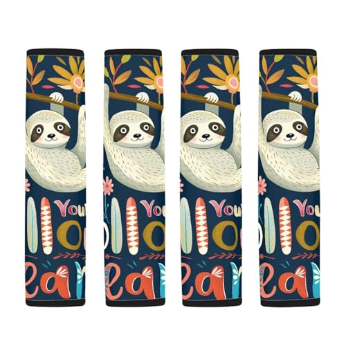 Image of AFPANQZ 2pcs Funny Sloth Seat Belt Pads Covers Universal Fit for Truck Vans Sedans SUVs Safety Seatbelt Pad Cushion Comfortable Driving Car Seats Accessories Black One Pair