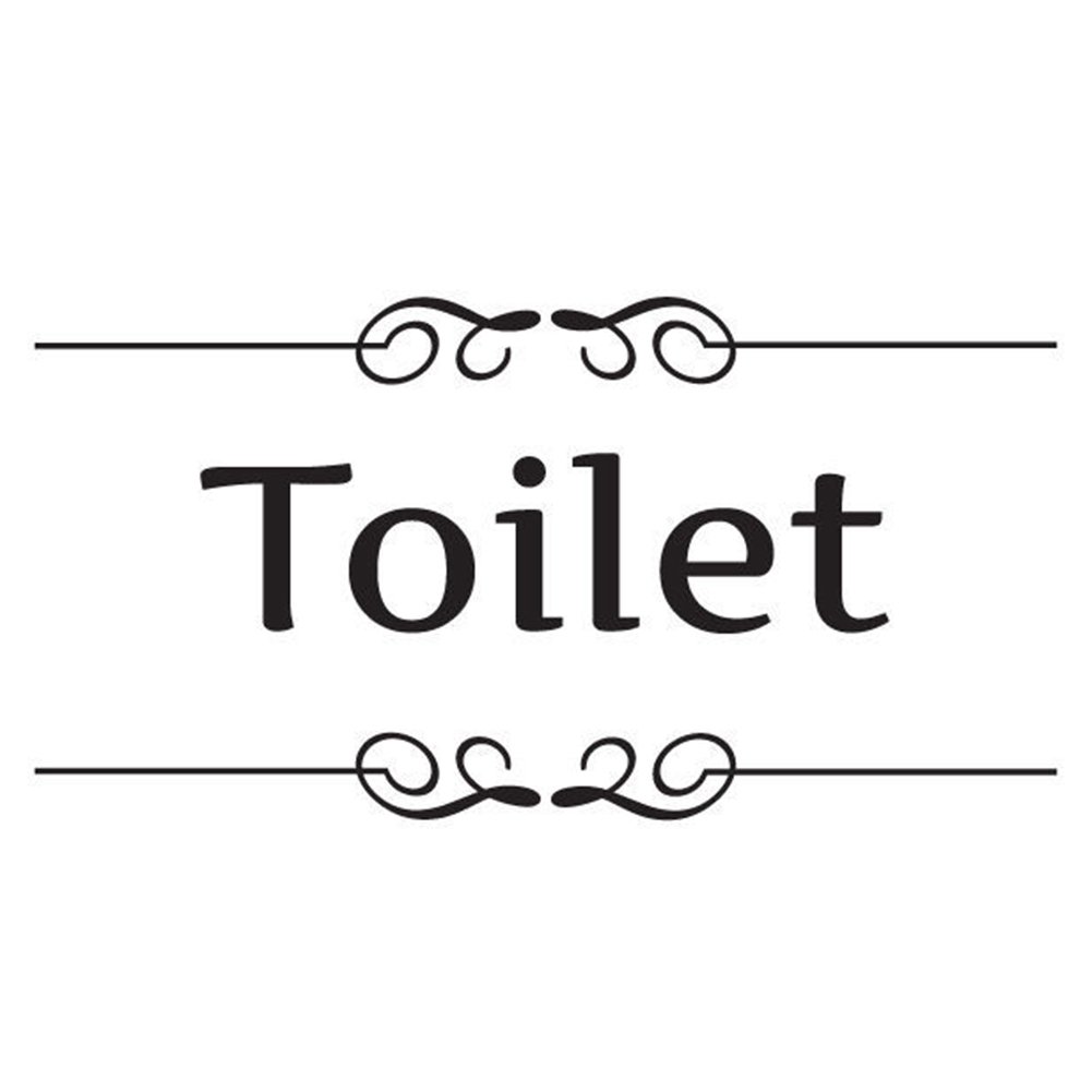 Bathroom English Label Wall Sticker Door Decal Removable Toilet Decor Sign