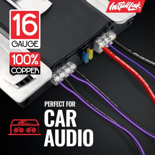 Install Link 16AWGゲージスピーカーワイヤー(100フィート)車やホームシアター(OFC)。