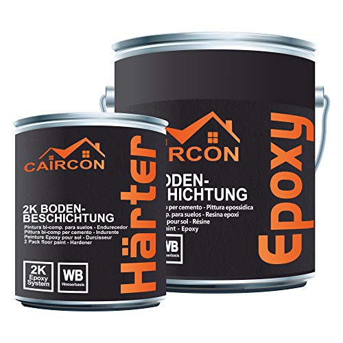 CAIRCON Résine époxy - Peinture de sol béton extérieur à Haut trafic - pour garage, entrepot - Gris anthracite 2,5KG