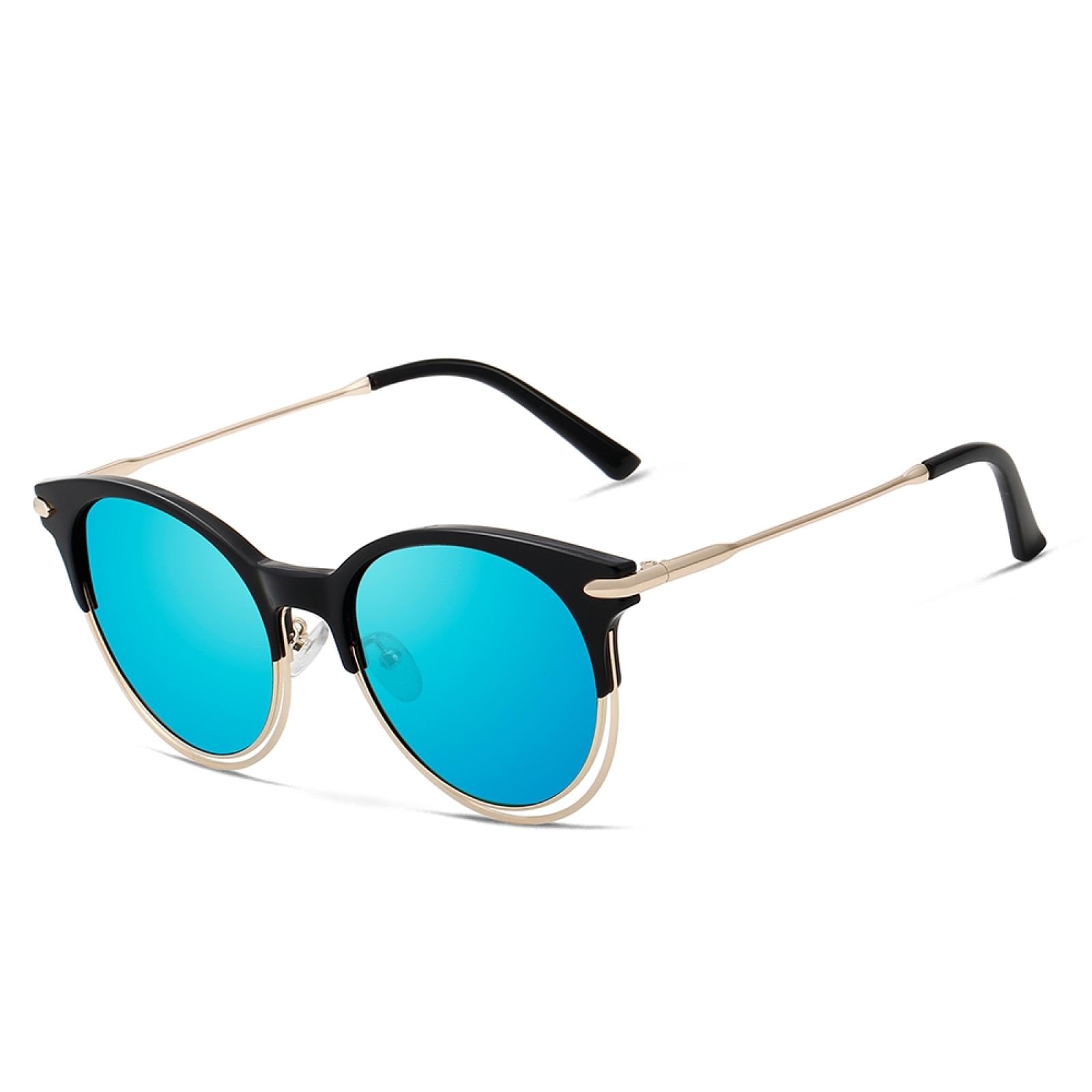Occhiali da sole vintage da donna in lega con lenti polarizzate UV400 e specchio per esterni
