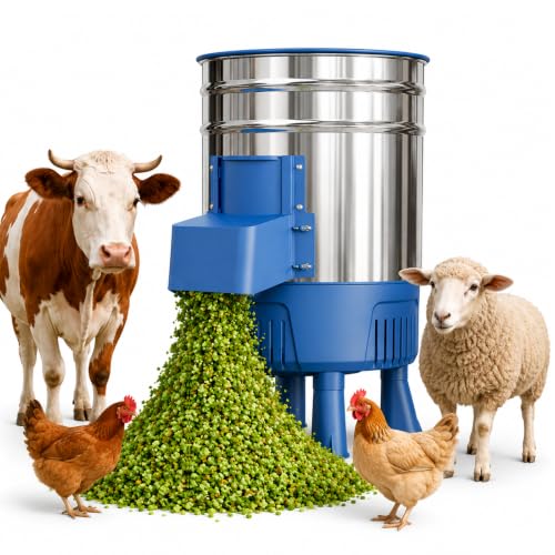 Commercial Electric Vegetable Chopper, 1500W Stainless Steel Poultry Feed Processor, Multifunctional Food Chopper for Chicken, Cattle, Sheep, Farm & Household Livestock Feed Shredder 2200W