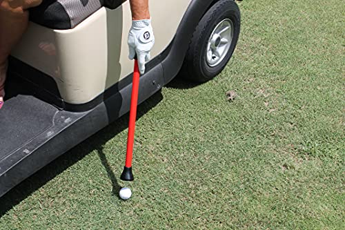The Lucky Golf Ball Grabber - a 30 Inch Red Suction Cup Golf Ball Retriever for Retrieving Golf Balls While remaining Seated in The Golf cart.