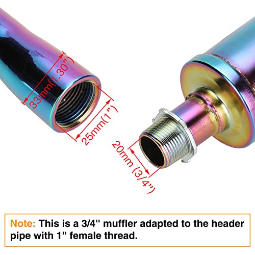 Image of FVRITO Exhaust Muffler Silencer for Predator 212cc 196cc 420cc CT200u CT200u-ex BT200x CC100x CT100u Massimo Baja MB200 Mini Bike Go Kart KT196 GX160 GX200 Clone Engines Performance Parts Colorful