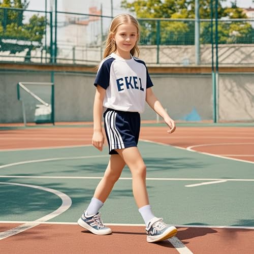 Kids Boy Girl Athletic Crew Socks Cotton Unisex Soft Seamless Socks for School Uniform Casual,8 Pairs3