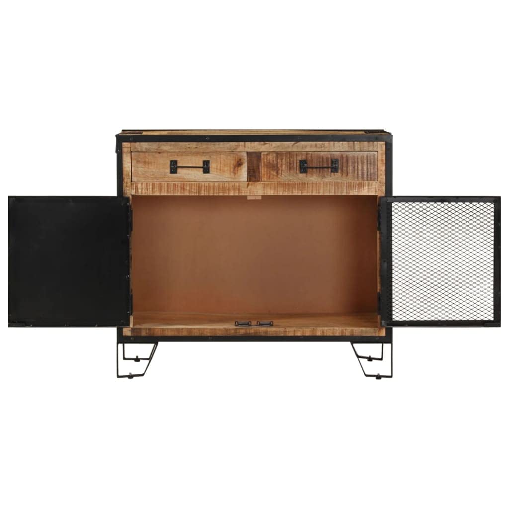 Kredens 80 × 31 × 71 cm szorstkie lite drewno mango, komoda na korytarz, szafka komodowa, szafka na pranie do sypialni