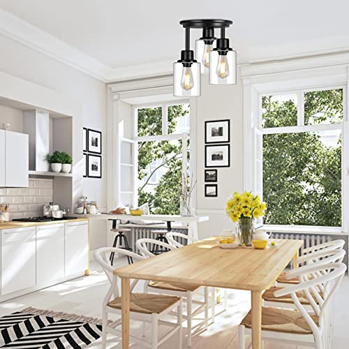 Rottogoon Semi Flush Mount Ceiling Light, 3-Light Close To Ceiling Light Fixtures thumb #6