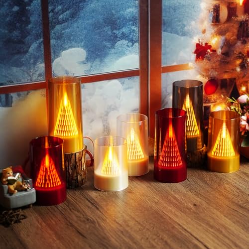 Image of Eebus LED Flameless Candles with Remote Battery Operated,Fake Candles for Home Decor Tapered Glowing Pillar Candle Lights Add a Warm and Romantic Atmosphere Set of 3 (D 3 inchxH 4 inch 5 inch 6 inch) (Grey)