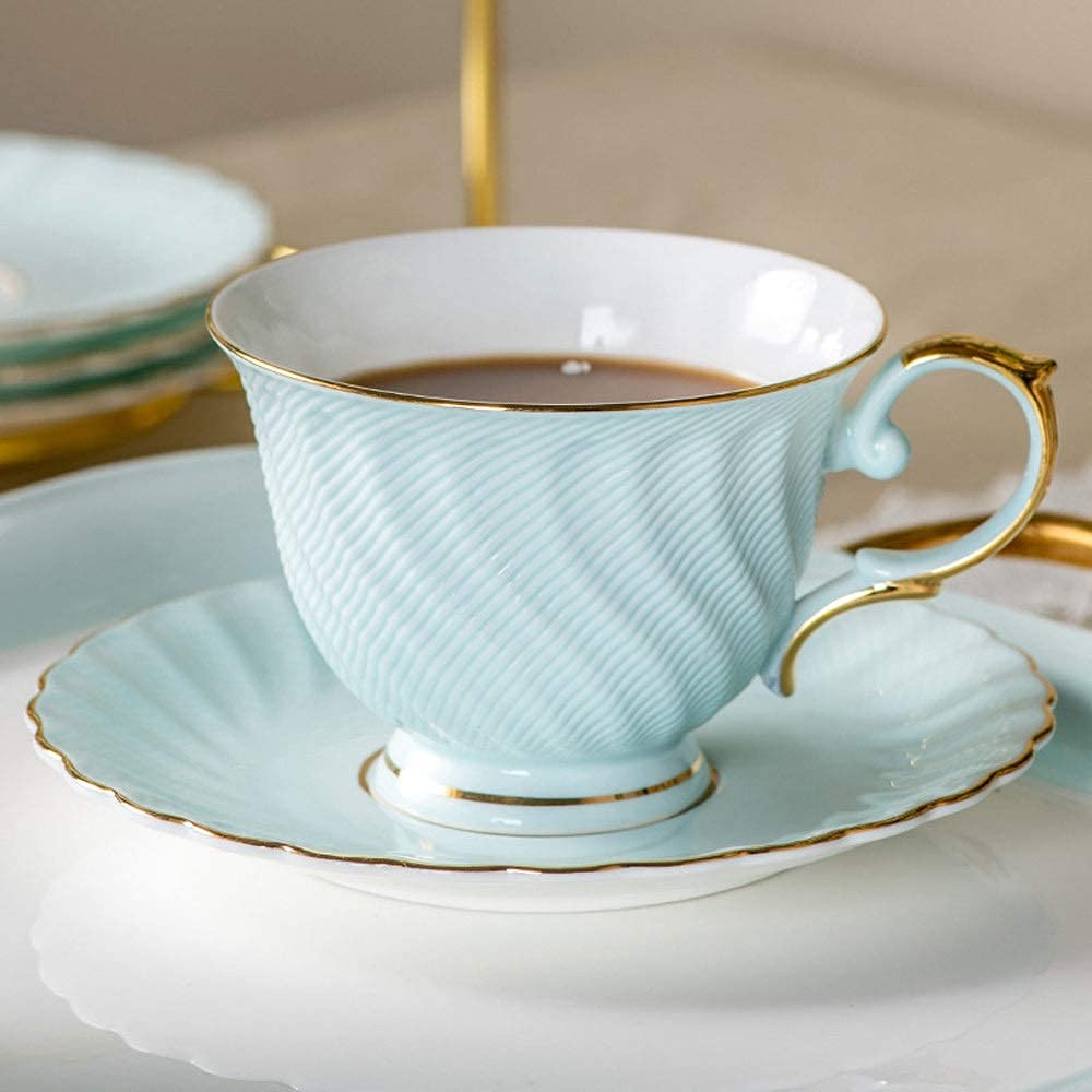 Kaffeetassen-Set aus Knochenporzellan, für Zuhause, Büro, Restaurant, Blume, Teetasse, Milch, Wasser, Saft, Instant-Kaffee, perfekt für heiße oder kalte Getränke