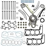 JAVOUKA Head Gasket Set Bolts with Timing Chain Kit 3.7L fit for Jeep Commander Liberty Grand Cherokee,for Dodge Nitro Dakota Durango Ram 1500, for Mitsubishi Raider 2005-2012 HS26229PT-1 53021293AA
