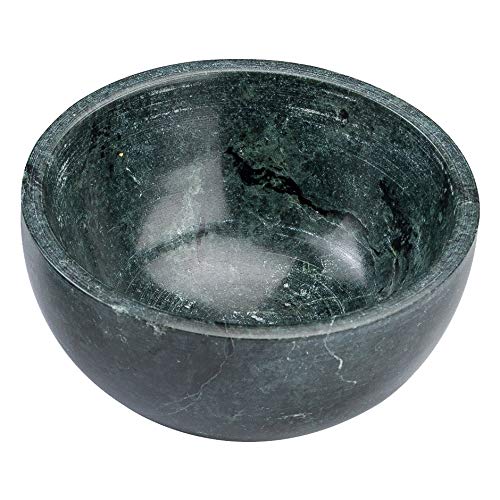 NikkisPride Marble Handmade Household Multi-utility Decorative Serving Bowl (Medium Size 4-inch, White and Green) - Set of 2 4