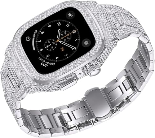 Bracelet montre Apple Watch métal strass accessoire de rechange compatible series 8 7 6 5 4 SE