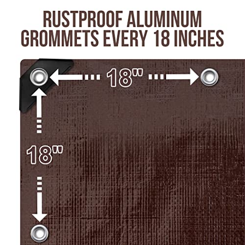 Image of CARTMAN 30x40Ft Heavy Duty Waterproof Poly Tarp Cover 12 Mil, Brown /Black