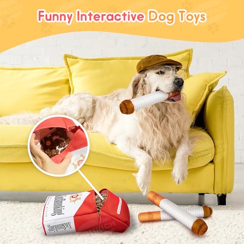 Homrich Hundespielzeug Quietschend, Plüsch Intelligentes Kauspielzeug für Welpen, Mittelgroße und Große Hunde, Interaktiv & Langlebig