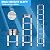 Wolec Telescoping Ladder, 8.5FT Aluminum Lightweight Portable Telescopic Ladder, Stabilizers & Wheels, Heavy Duty 330lbs Max Capacity,Extension Ladder for Roofs, RVs, Outdoor-Sliver