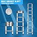 Wolec Telescoping Ladder, 8.5FT Aluminum Lightweight Portable Telescopic Ladder, Stabilizers & Wheels, Heavy Duty 330lbs Max Capacity,Extension Ladder for Roofs, RVs, Outdoor-Sliver