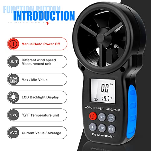 Foto von Digitaler Windmesser Handheld Windgeschwindigkeitsmesser mit APP-Datenlesung,drahtloser Bluetooth-Flügelrad-Windmesser für Windkälte