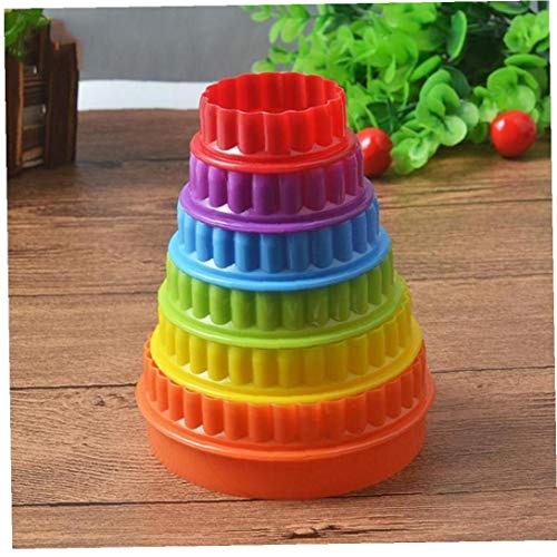 AMOYER 1 Set Plastic Cupcake Round Shape Cookie Cutter Cake Mold Biscuit Fondant DIY Cake Kitchen Cooking Tools 6 Size Together