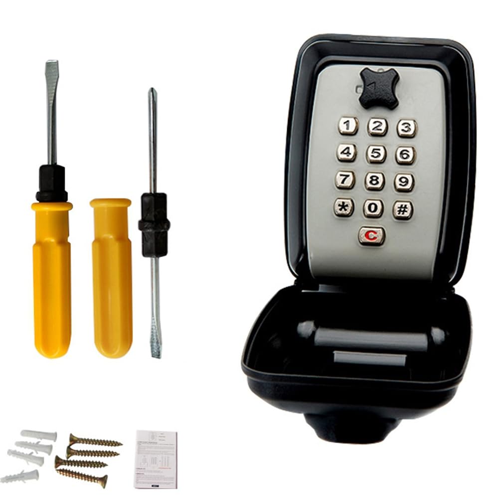 Jnchdghwa As Shown Key Lock Box Weatherproof Security Key Box With Secret Code Combination No Key Needed