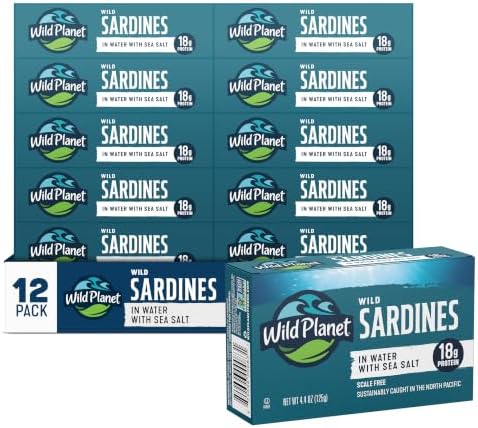 Wild Planet Wild Sardines in Spring Water, 4.375 Ounce Tin (Pack of 12) by Wild Planet