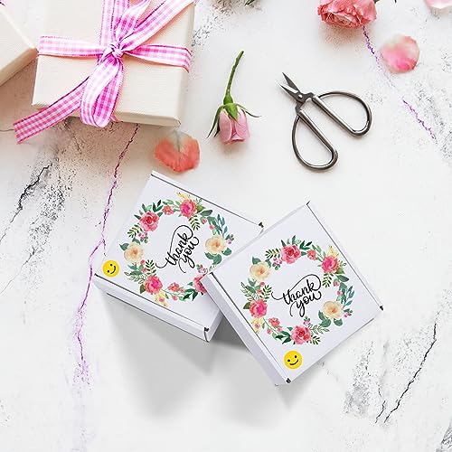 Image of RLAVBL 6x6x2 Small Shipping Boxes Set of 25, White Corrugated Cardboard Box for Packing, Mailing, Business