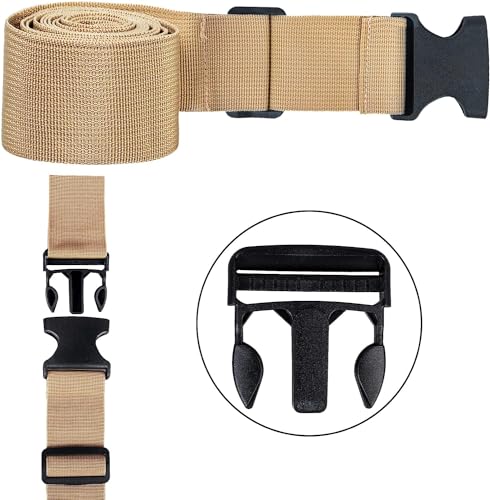 Image of Luggage Straps: Secure Your Belongings, Made Seat Belt Material Size 2 inch X6.5FT Color + 1 ADD A Baggage Belt(1 inchX20 inch Black) (Gold, 4 Pack)