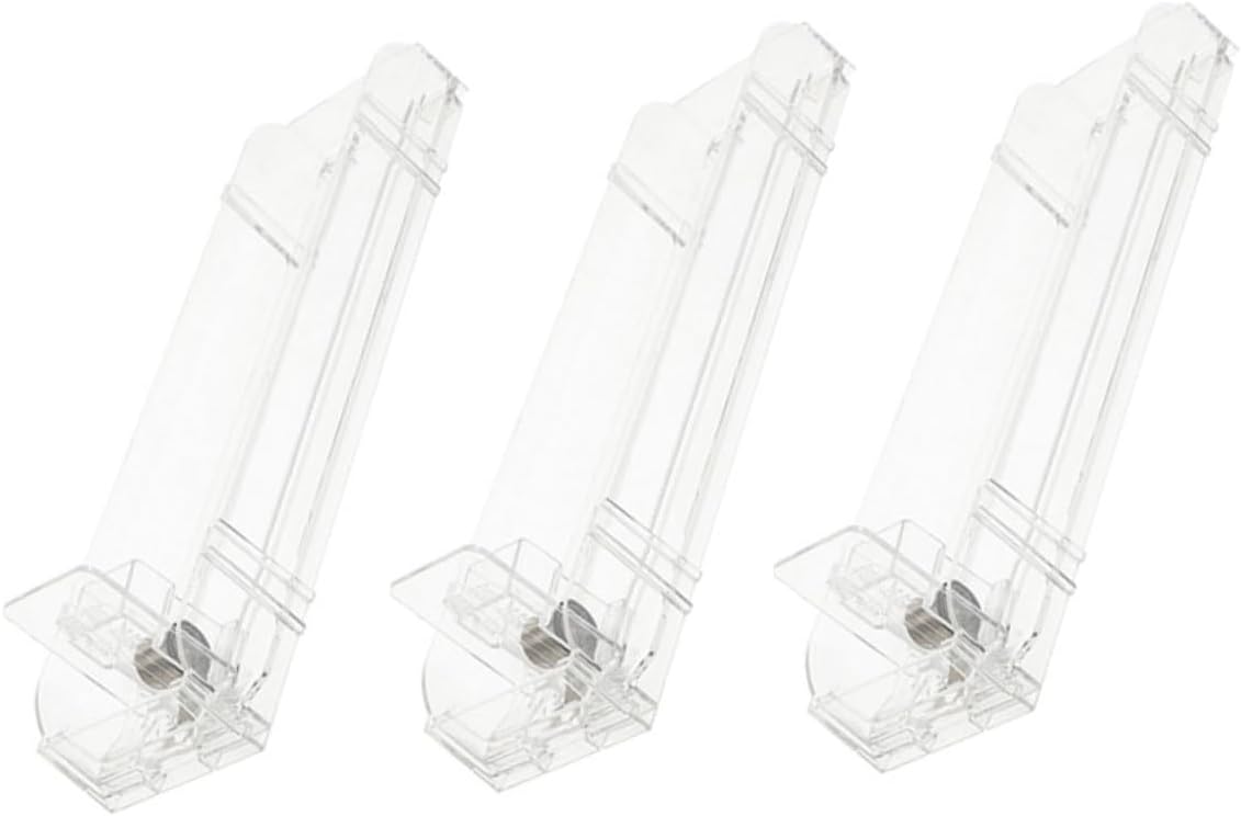 3pcs Automatic Push Dispenser Showcase Transparent Display Rack for Supermarkets Easy to Use and Clean Holder Double-Sided