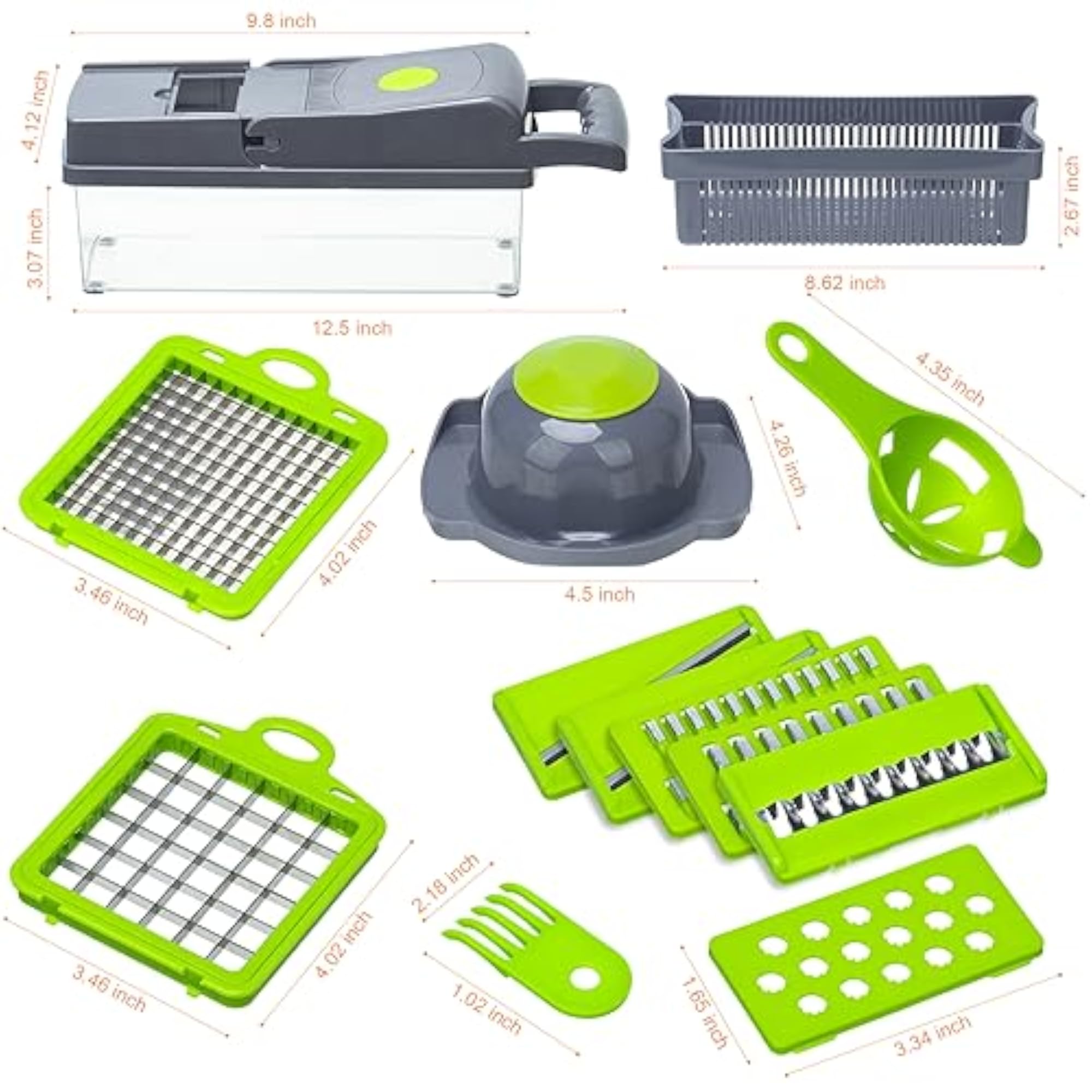 Multifunction Vegetable Chopper with 8 Blades