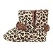 Warm Lovely Soft Sole Baby Girls Bowknot Leopard Snow Fur Boots Crib Shoes 3-12M