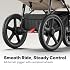 Jogging Stroller, All-Terrain Frame, 12/16 Inflatable Tires with Angled Valve, Disc Hand Brake & Foot Brake, Adjustable Handlebar, Foldable Jogger Stroller for Babies & Toddlers, Khaki