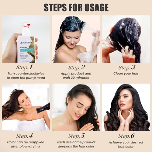 Purple Hair Color Depositing Conditioner, Depositing Conditioners Hair Mask, Semi-Permanent Hair Color, Hair Refreshing Conditioner, Gently Cleanses & Conditions, Non-foaming, Cruelty-Free 5.28 Fl Oz