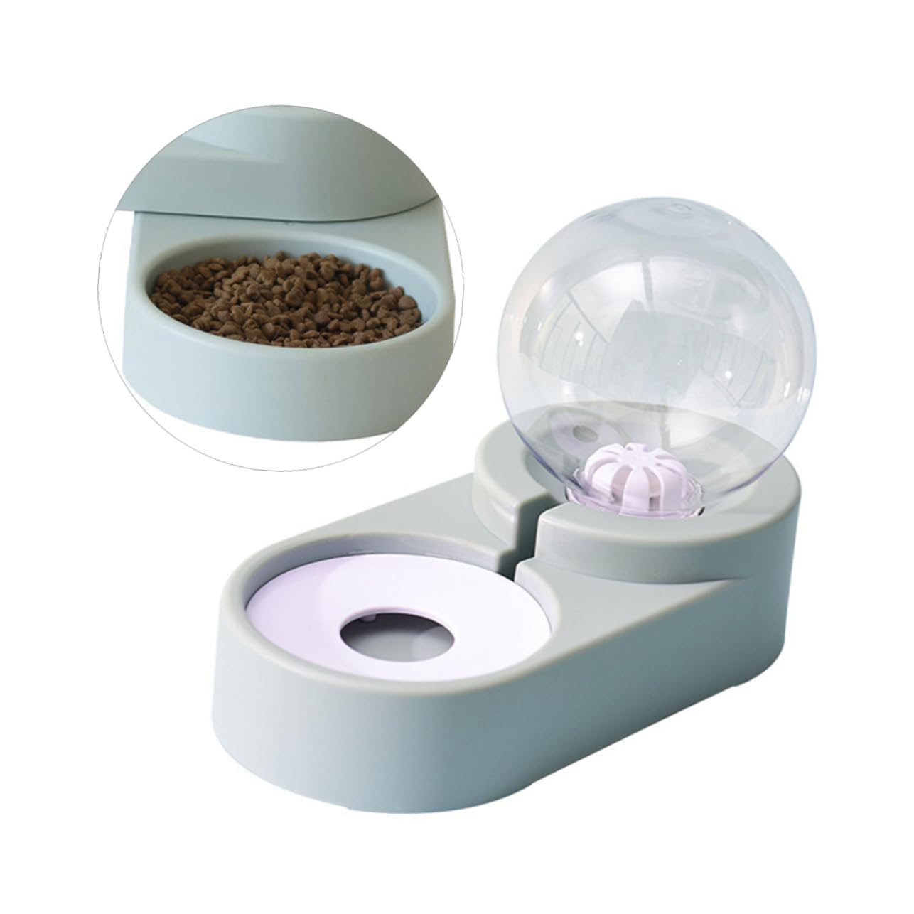 Katzenwasserspender mit Doppelnapf Automatischer Wasserspender Blau Pet