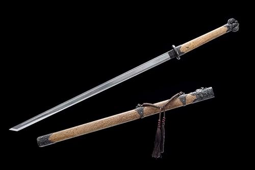 Miniatura 9 de Han dao espada real (hojas de acero de alto carbono forjadas, vaina de palisandro) Espada práctica, china